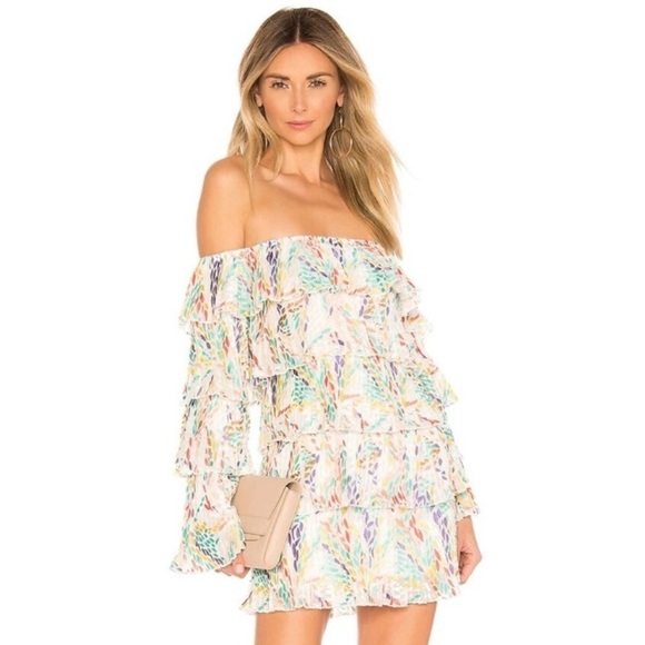 MICHAEL COSTELLO X Revolve Neda Off The Shoulder Petal Dress - Picture 1 of 9